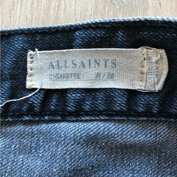 All Saints Dark Blue Straight Leg Jeans - Picture 8 of 12